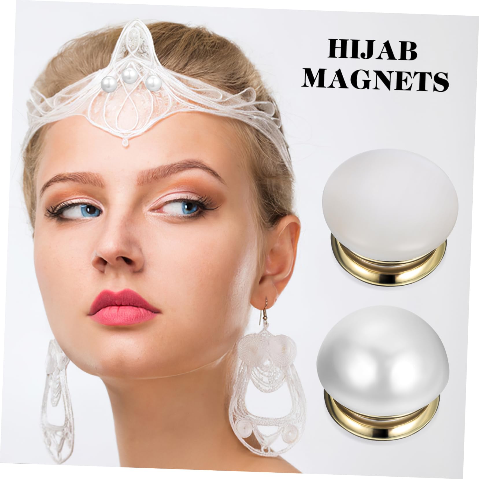 Angoily 12 Stück Magnetische Hijab Magnete aus Kupfer mit Künstlichen Perlen Universelle Schalnadeln für Shirts und Schals Sicherer Magnetischer Verschluss