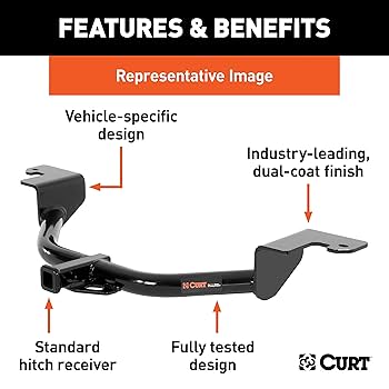 CURTヒッチカーゴ Amazon.com: CURT 12228 Class 2 Trailer Hitch, 1-1/4-Inch