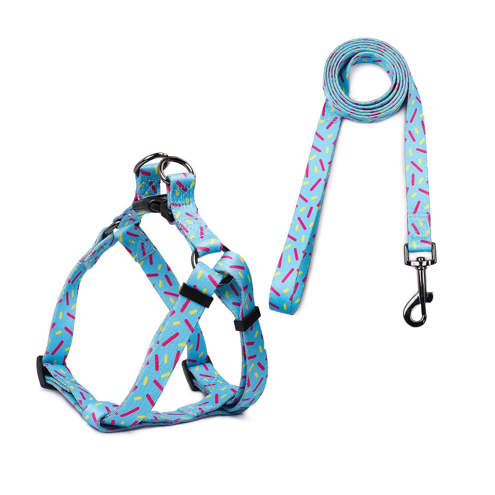 Cosyhome London - Juego de Correa de arnés para Perro, Transpirable, Ajustable, Correa y arnés sin tirones para Perro pequeño, Mediano y Grande (M, Azul)