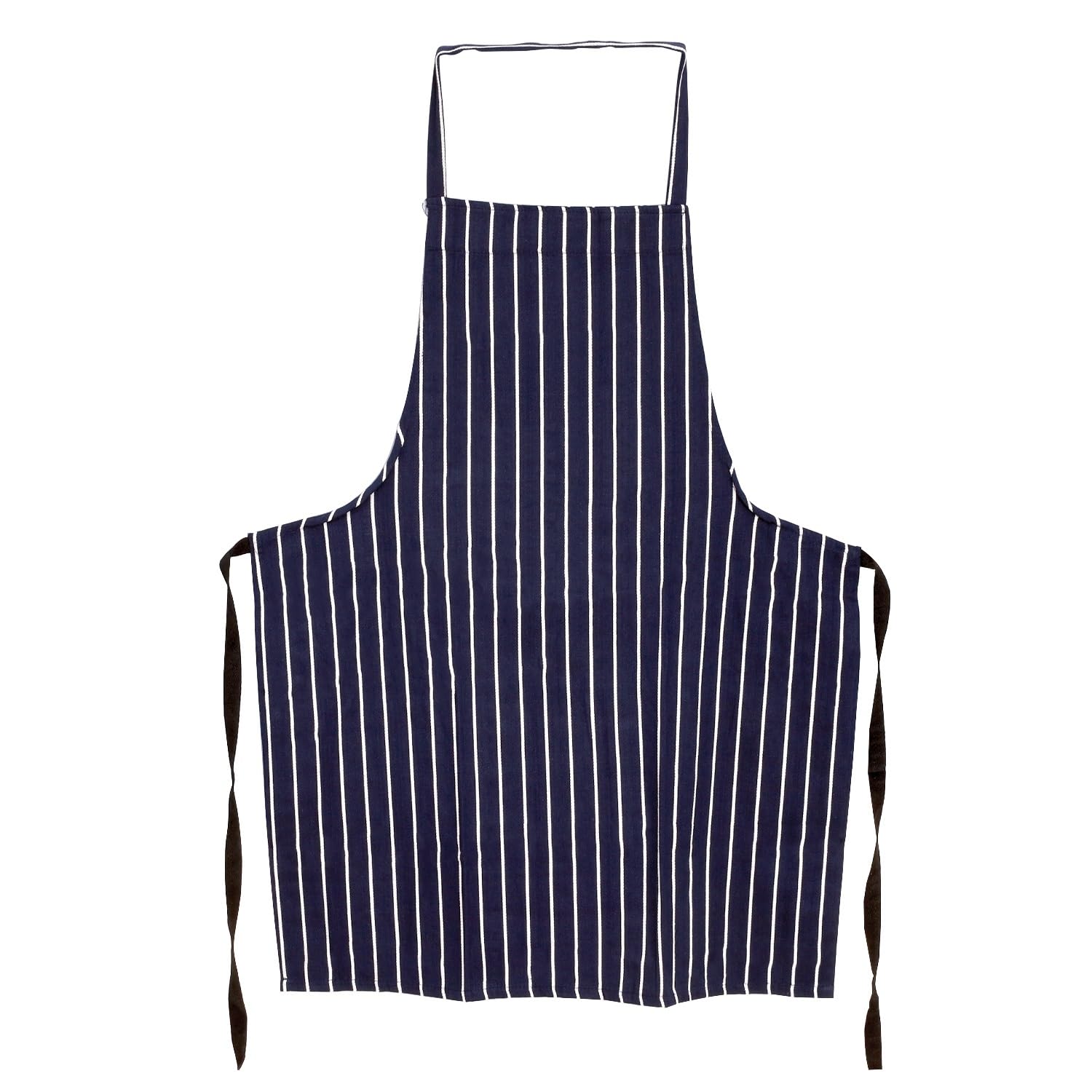 UNIQUE HOME LIVING Butcher Stripe Apron Unisex Adjustable Apron Bib Cooking Kitchen Chef Aprons for Women, Men, Home Kitchen Butchers BBQ Restaurant - Blue