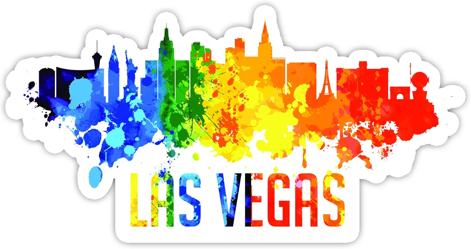 Las Vegas Nevada City Skyline - Laptop Stickers - 4" Vinyl Decal - Laptop, Phone, Tablet Vinyl Decal Sticker