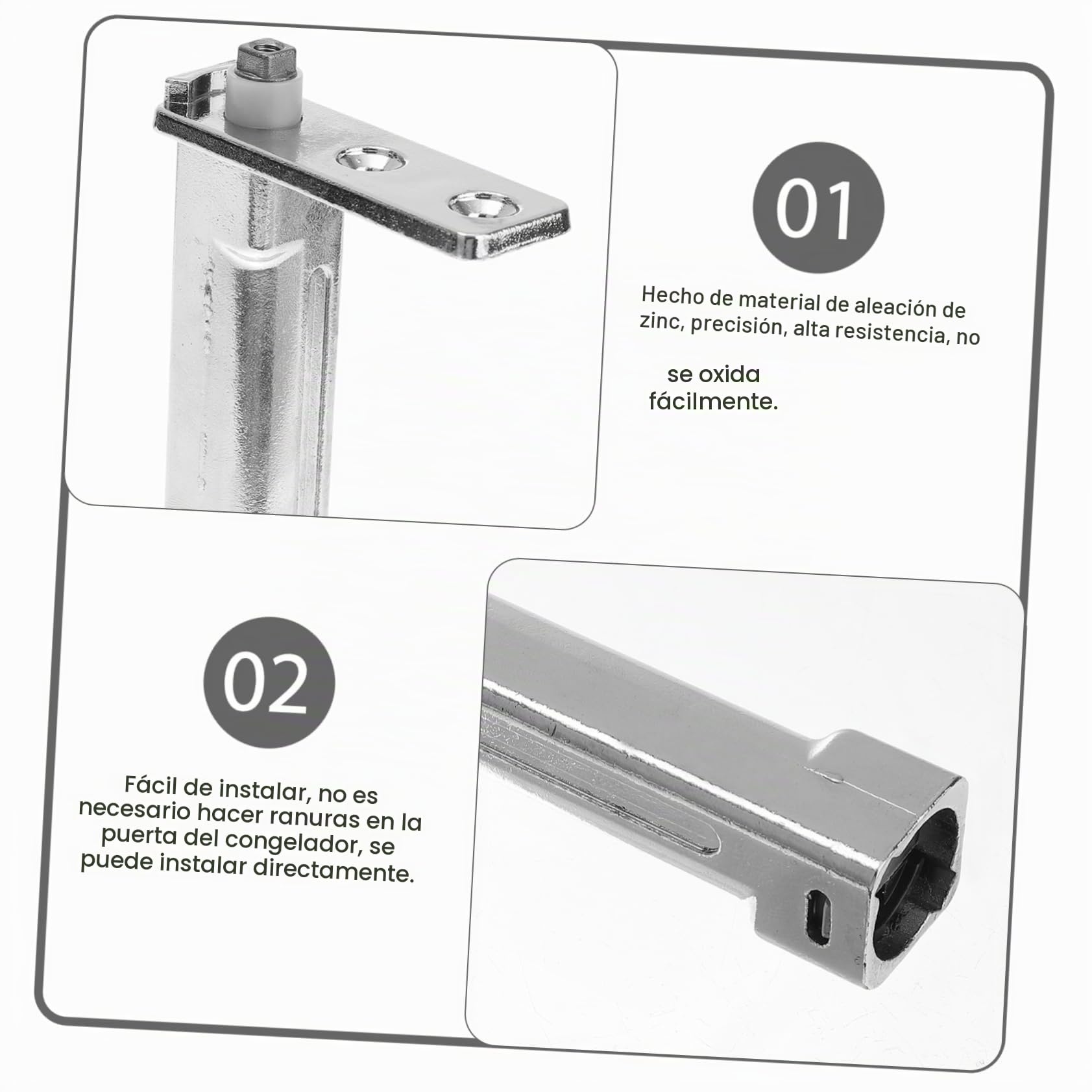 Bisagras Para Puertas De Congelador Aleación De Zinc 4.33X2.95X0.90In Accesorios Para Nevera Cierre Automático Rotación Silenciosa Y Resistente Para Reparación