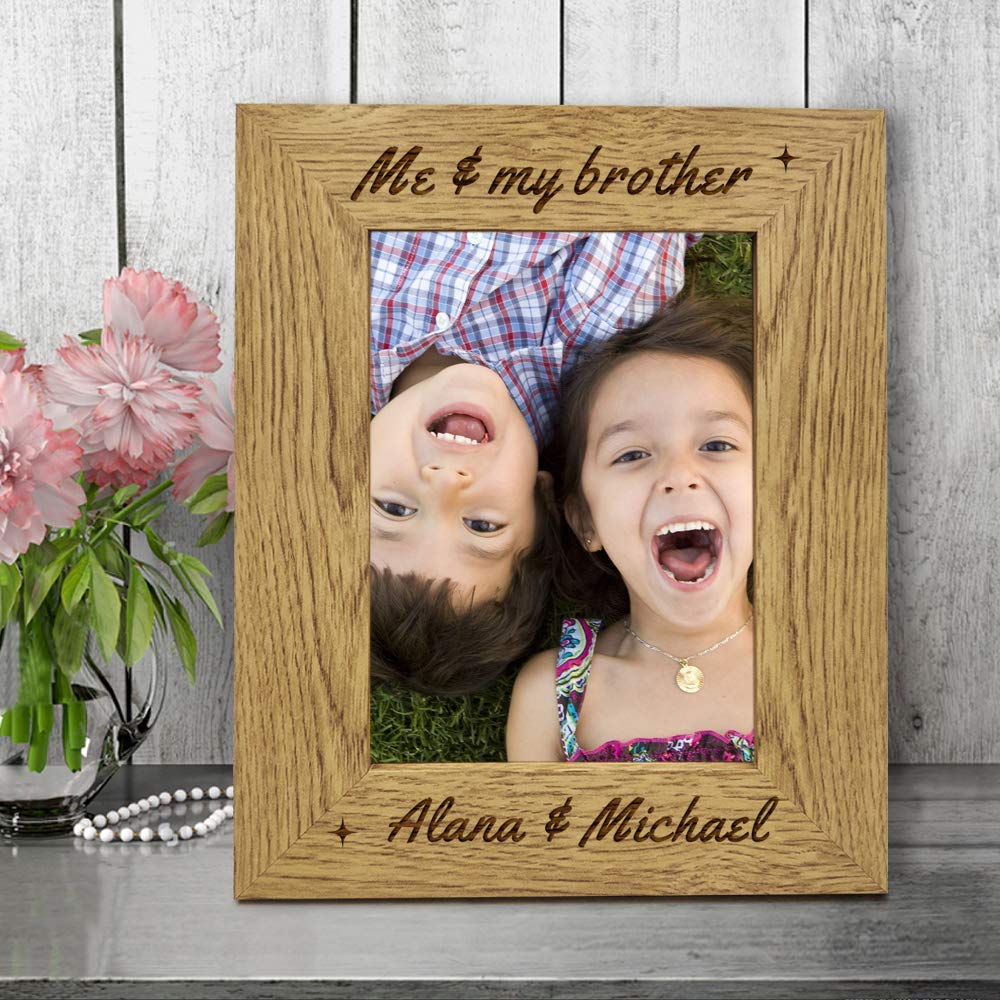 Personalised Photo Frame Laser Engraved 7"x 5" Wooden Photo Frame for Parents Grandparents Uncle Auntie Custom Gift With Any Name Any Text Christmas (Portrait, Design 2)