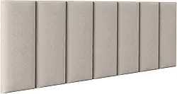 Cabeceira Cama Box Casal Kit C/ 7un Modulos Estofados Adesivo (Bege)