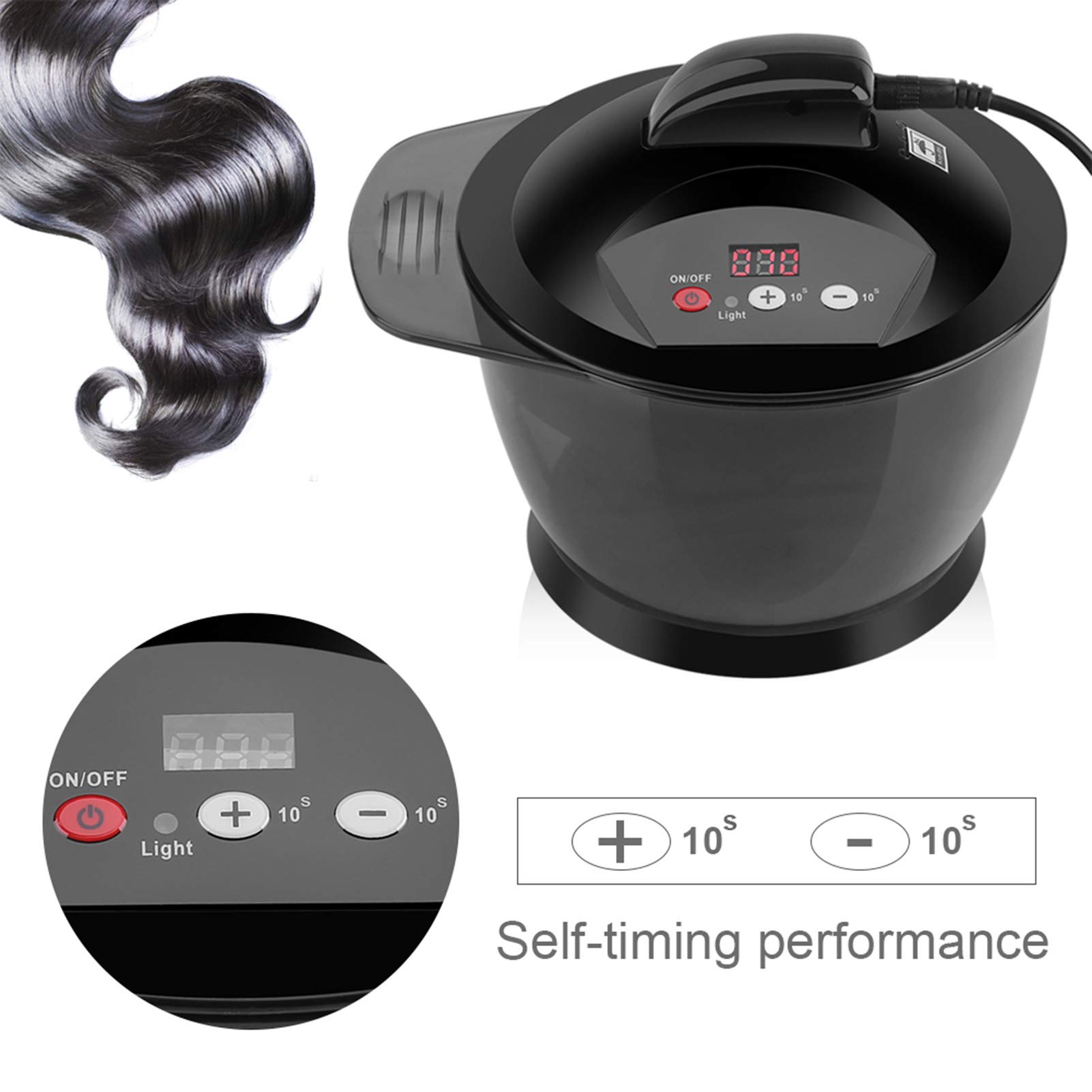 Ciotola per miscelazione elettrica per parrucchiere, display LCD ricaricabile USB per la visualizzazione del tempo Crema per capelli elettrica Miscelatore automatico Ciotola per miscelare il colore de