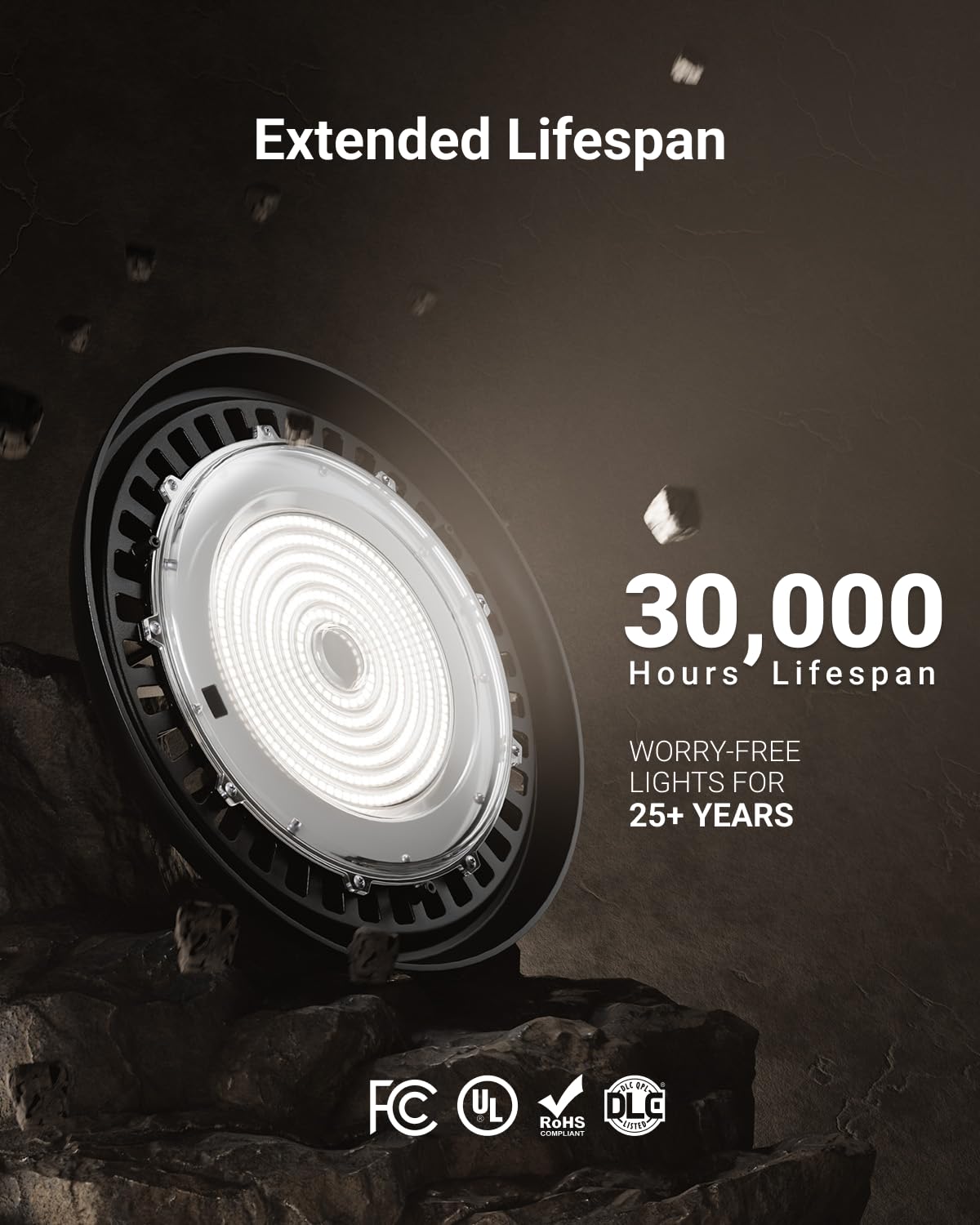 Sunco UFO LED High Bay Light 200W 28000 Lumens 5000K Dimmable Ultra Bright Commercial Shop Lights for Warehouse — view 6