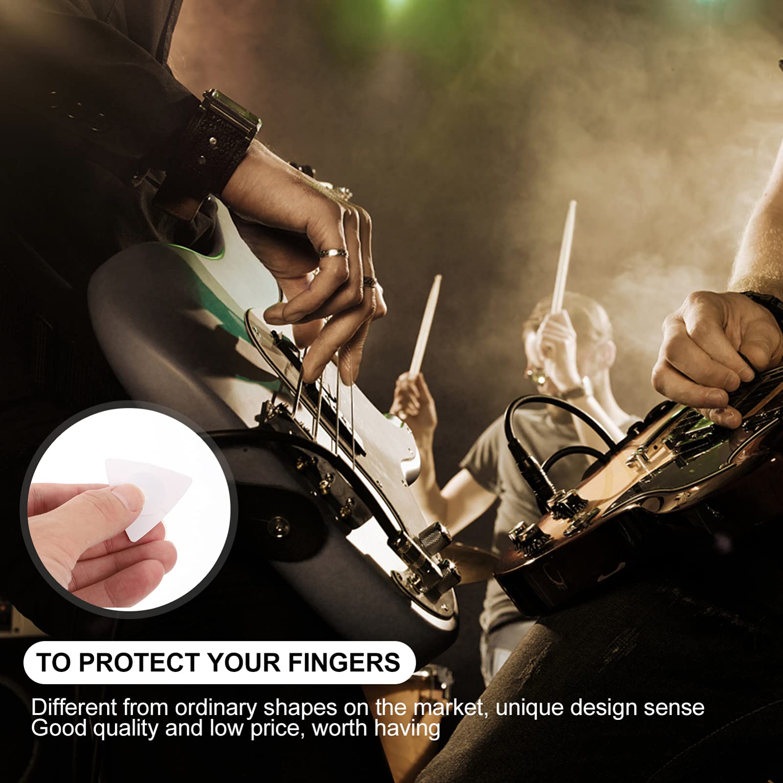 4juegos Púas De Guitarra Triangulares Estilo Elegante Accesorios Para Guitarristas Púas Negras y Blancas Mejora Tu Sonido Al Tocar