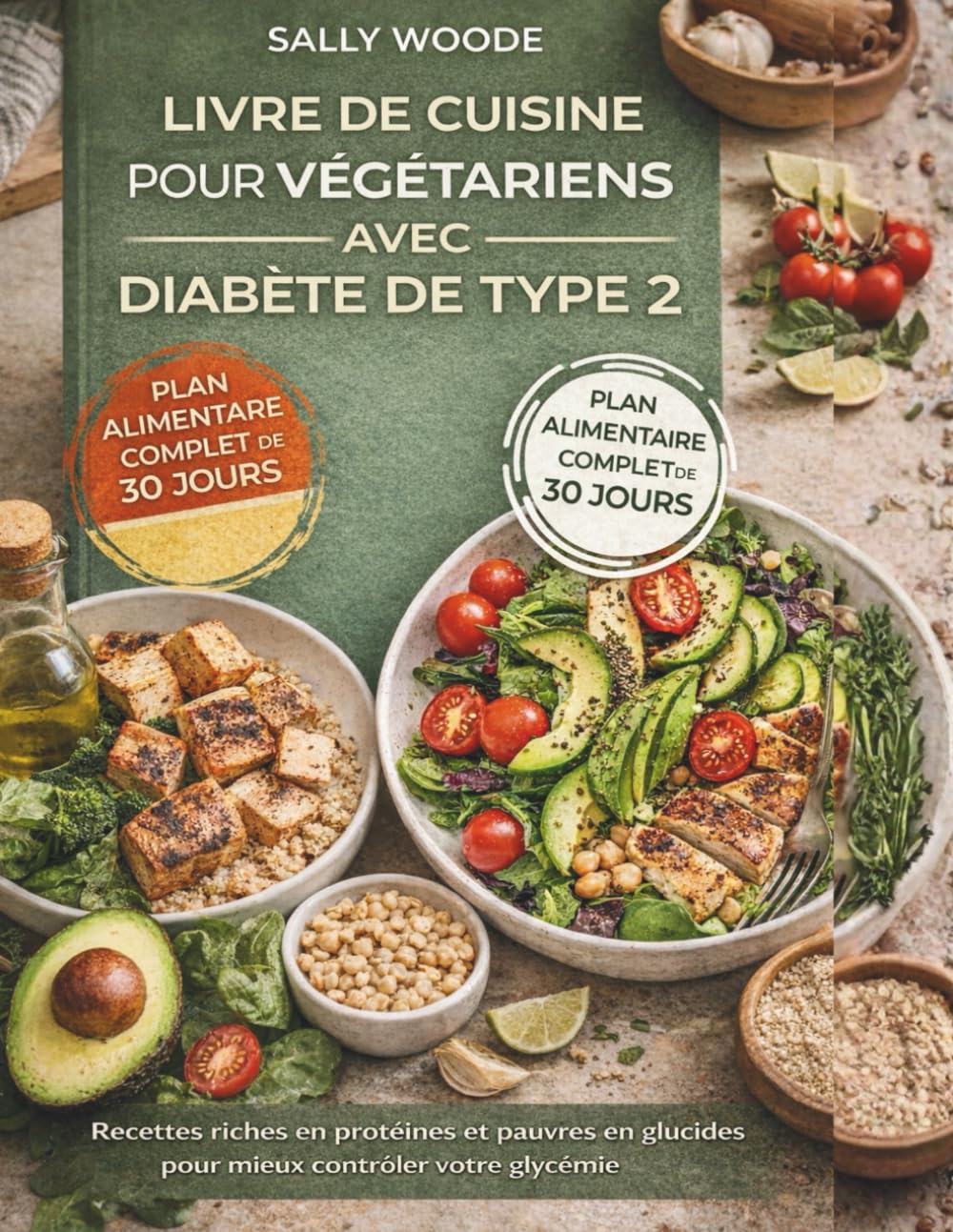 LIVRE DE RECETTES POUR DIABÈTES DE TYPE 2 VÉGÉTARIENS: Recettes et menus riches en protéines et faibles en glucides pour un meilleur contrôle de la glycémie