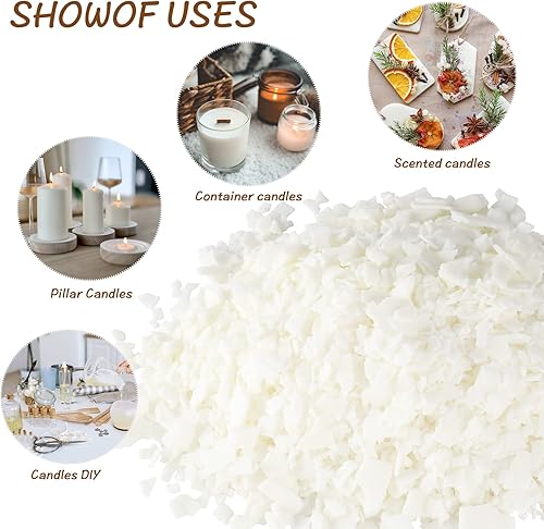 Miniatura 10 de Cera de soja, suministros para hacer velas de bricolaje, copos de cera de soja Pure Nature de 5 libras (80 onzas)