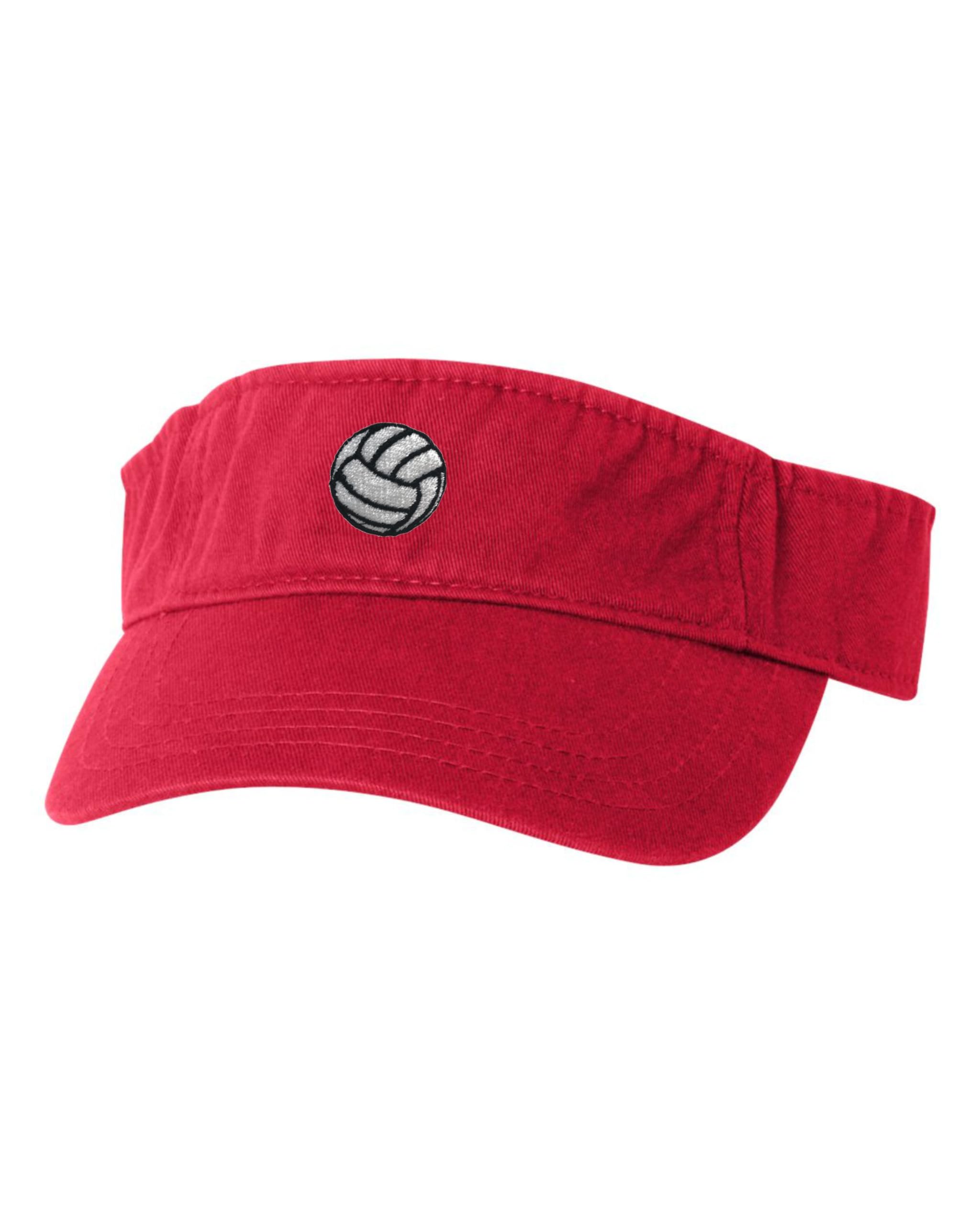 One Size Red Visor Volleyball Embroidered Visor Dad Hat