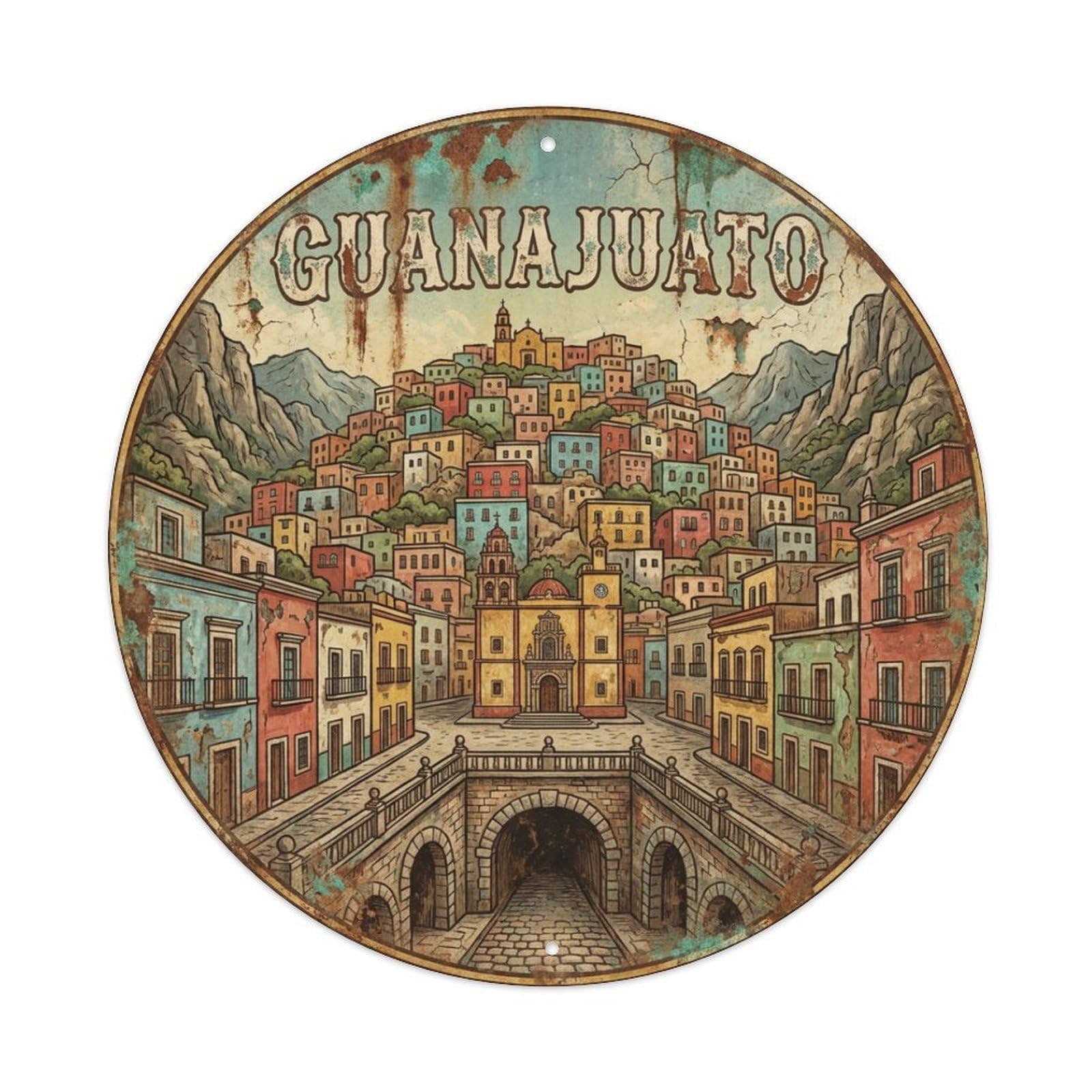 Travel Mexico Retro Guanajuato Metal Tin Sign
