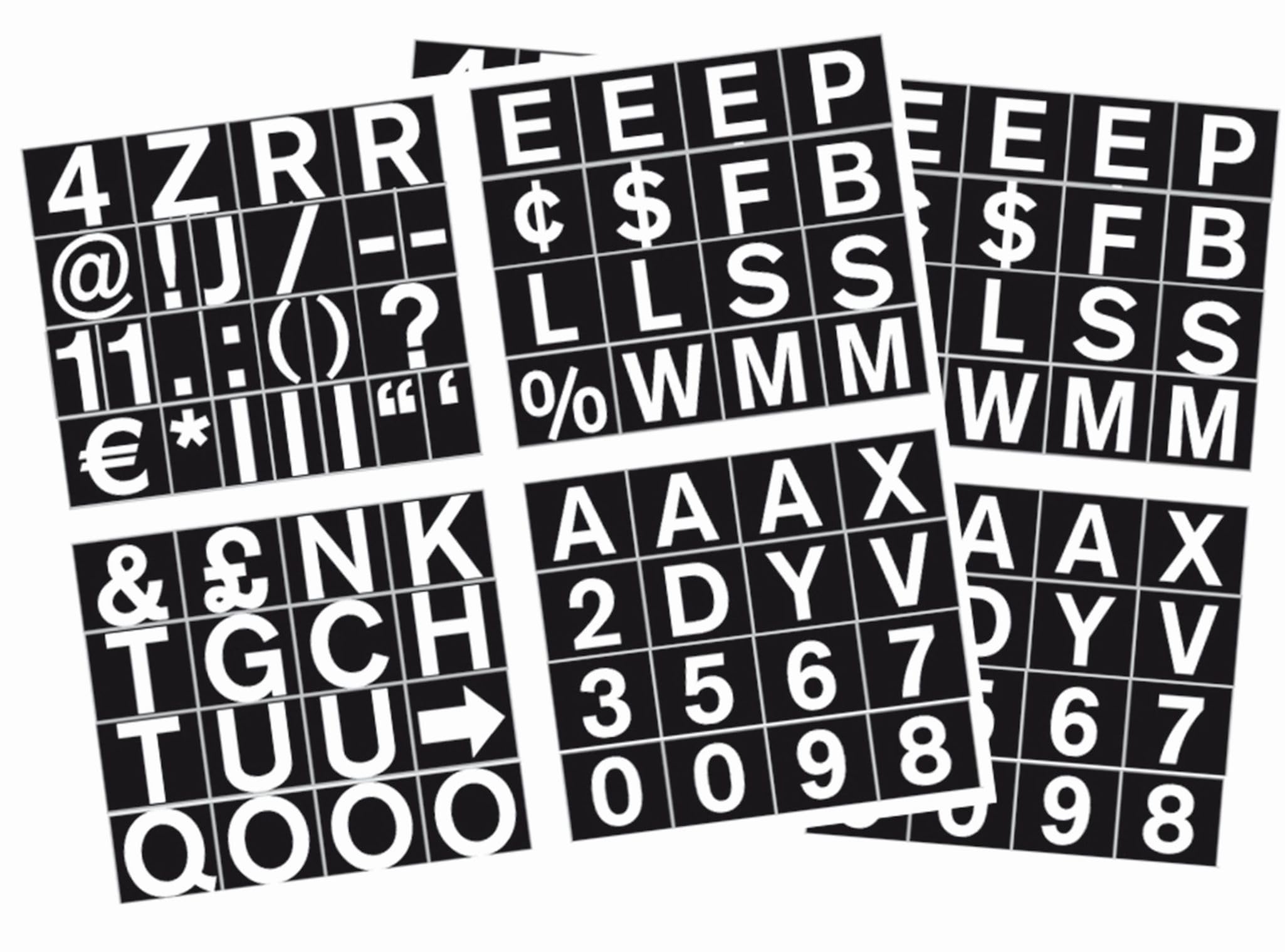 Mastervision 2,5 cm magnétique Lot de lettres, chiffres et symboles, Plus de 70 pièces, noir/blanc (Car0702), 2,54 cm, 1 Inches