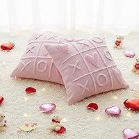 Vista 6 de Juego de 2 fundas de almohada de San Valentín de 16 x 16 pulgadas, decoración del día de San Valentín, fundas de almohada rosas para decoración