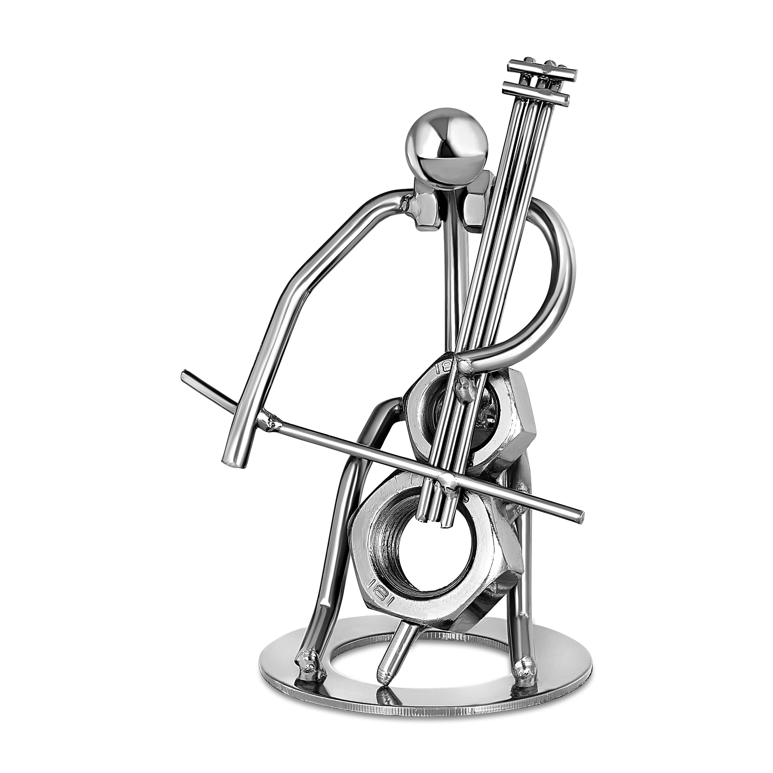 Broadway Gift Silvertone Cello Player 6 inch Table Top Figurine