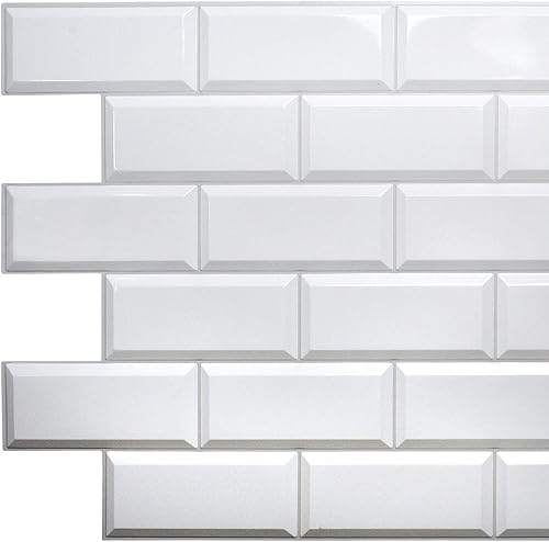 Miniatura 2 de Dundee Deco GRAZPG7125-10 - Panel de pared 3D de PVC de imitación color blanco perla, 3.2 pies x 1.6 pies (38.2in x 18.9in), decoración de paneles