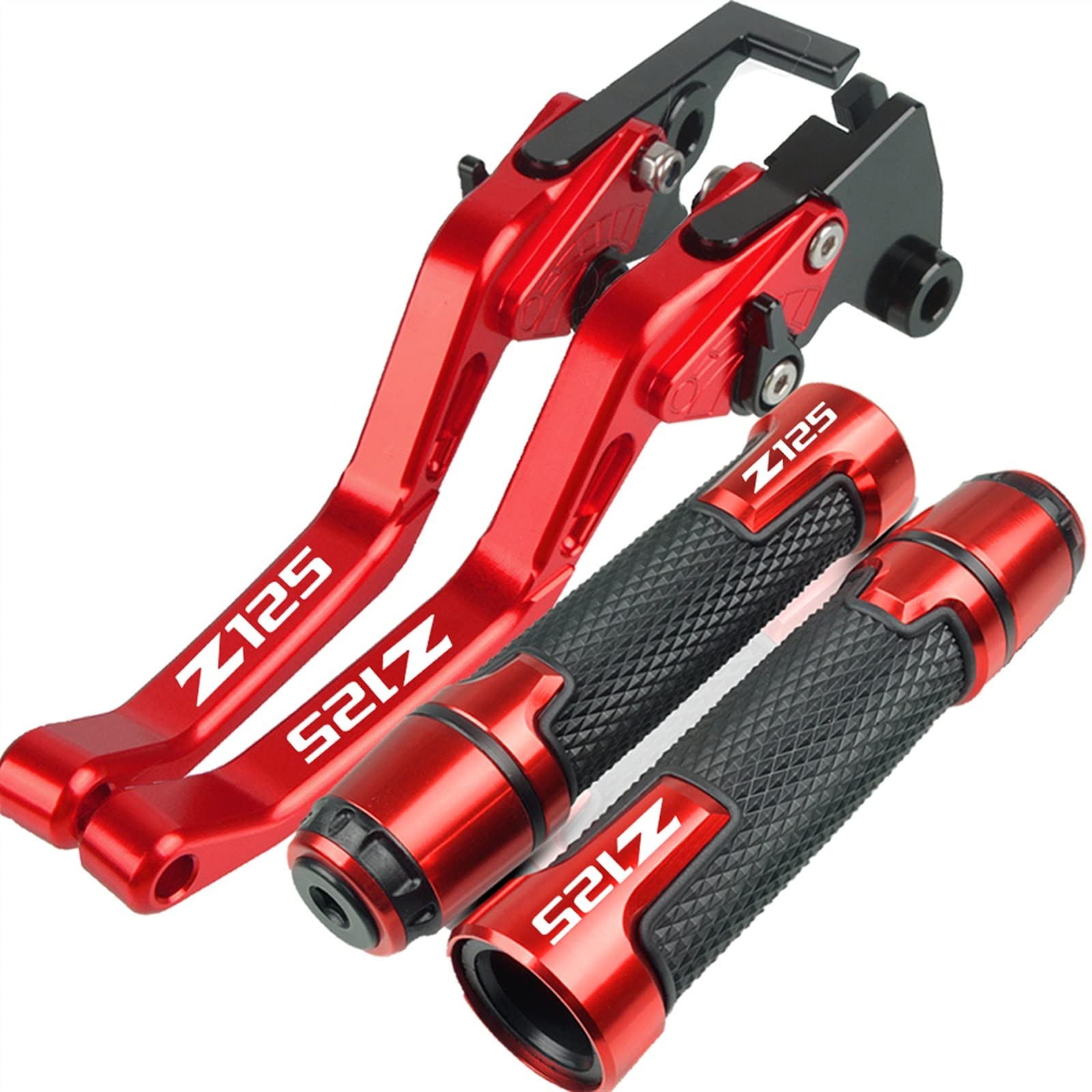 Accessoires CNC Kawasaki Z125 PRO 2017 guidon leviers rouge