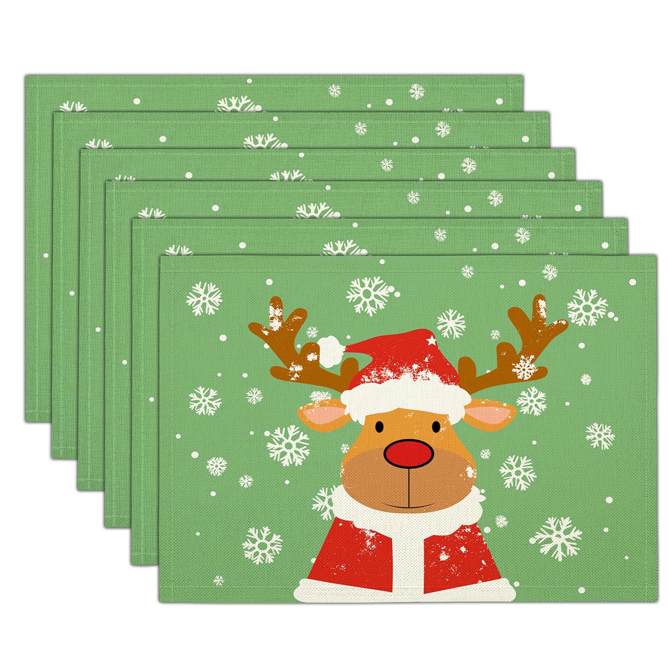 Sets de table Noël rennes vert 45x30 cm pour réchauffer l'ambiance de votre salle à manger