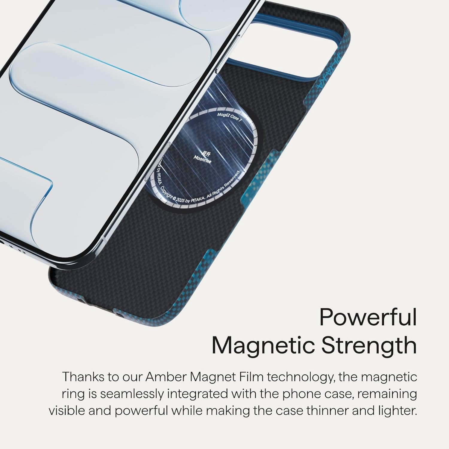 pitaka for iPhone Air Case 6.5", Compatible with MagSafe, Ultra-Slim Case with Caseless Touch Feeling, 1500D Aramid Fiber Woven, Moonrise - Image 6