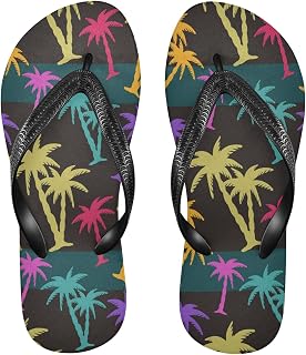 Mnsruu Color Palmera Hoja Negro Flip Flops Flip Sandalia Inicio Zapatillas Hotel Spa Dormitorio Viaje L para Hombres Mujeres