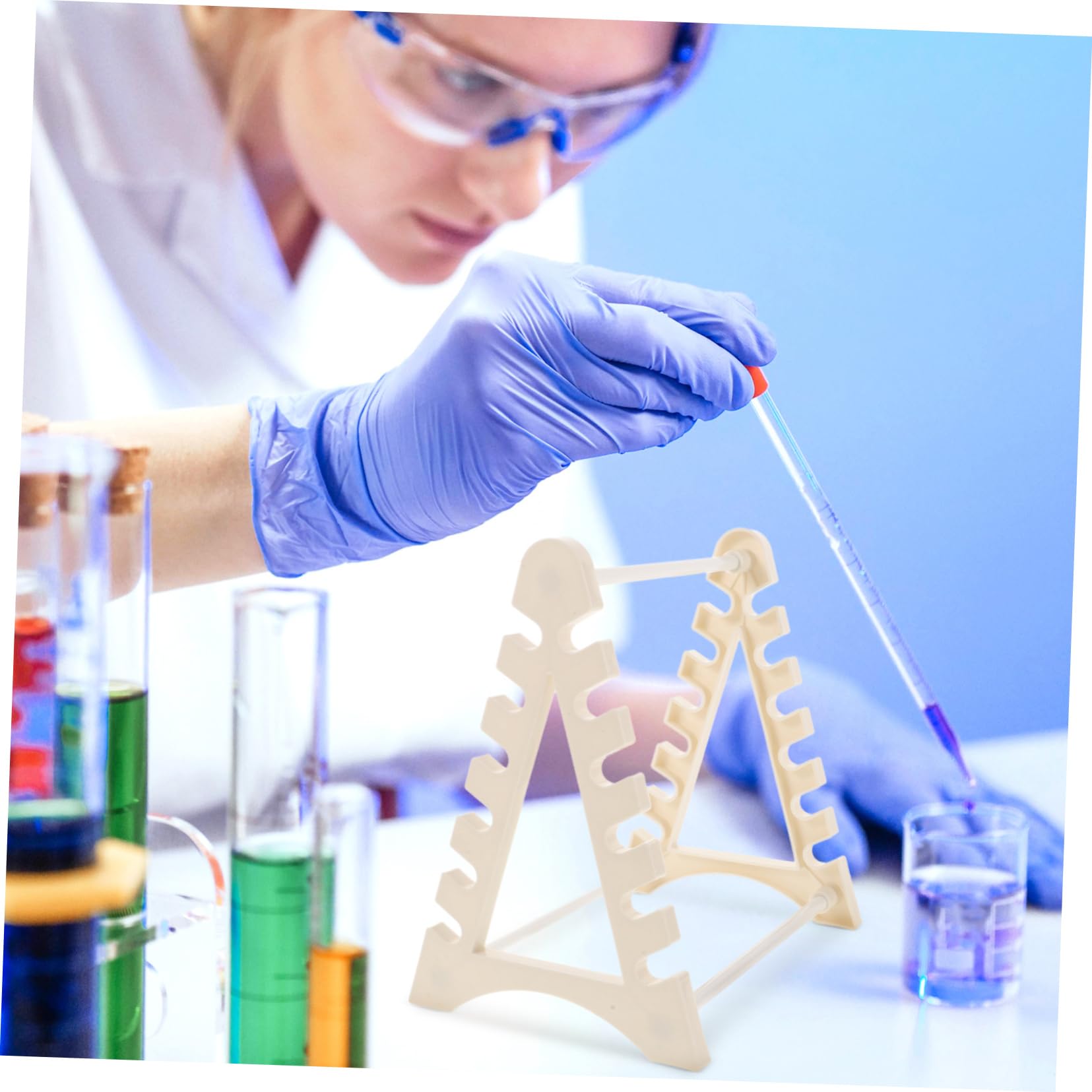 KICHOUSE Ladder Pipette Rack Portable Pipette Holder Laboratory Pipette Stand Laboratory Tools Sampling Pipette Storage Rack Sampling Pipette Holder Experiment Pipette Stand