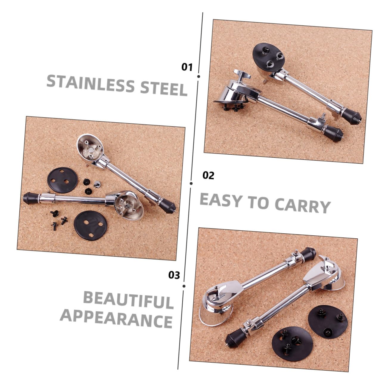 Levemolo 2 Pack Wc403 Drum Stand Parts Bass Drum Legs Replacement Parts Skid-resistant Feet for Easy Installation