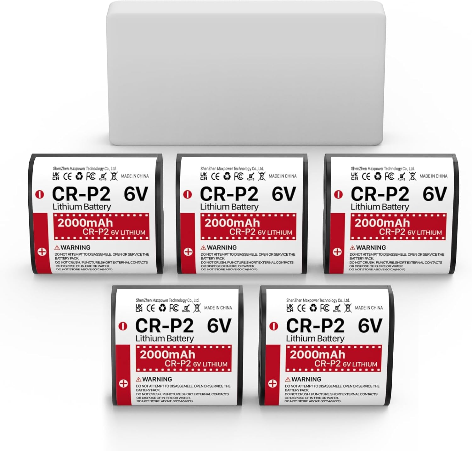 5-Packs CR-P2 Batteries, 6V Lithium Photo Battery Replaces 223A DL223A EL223AP - Image 7