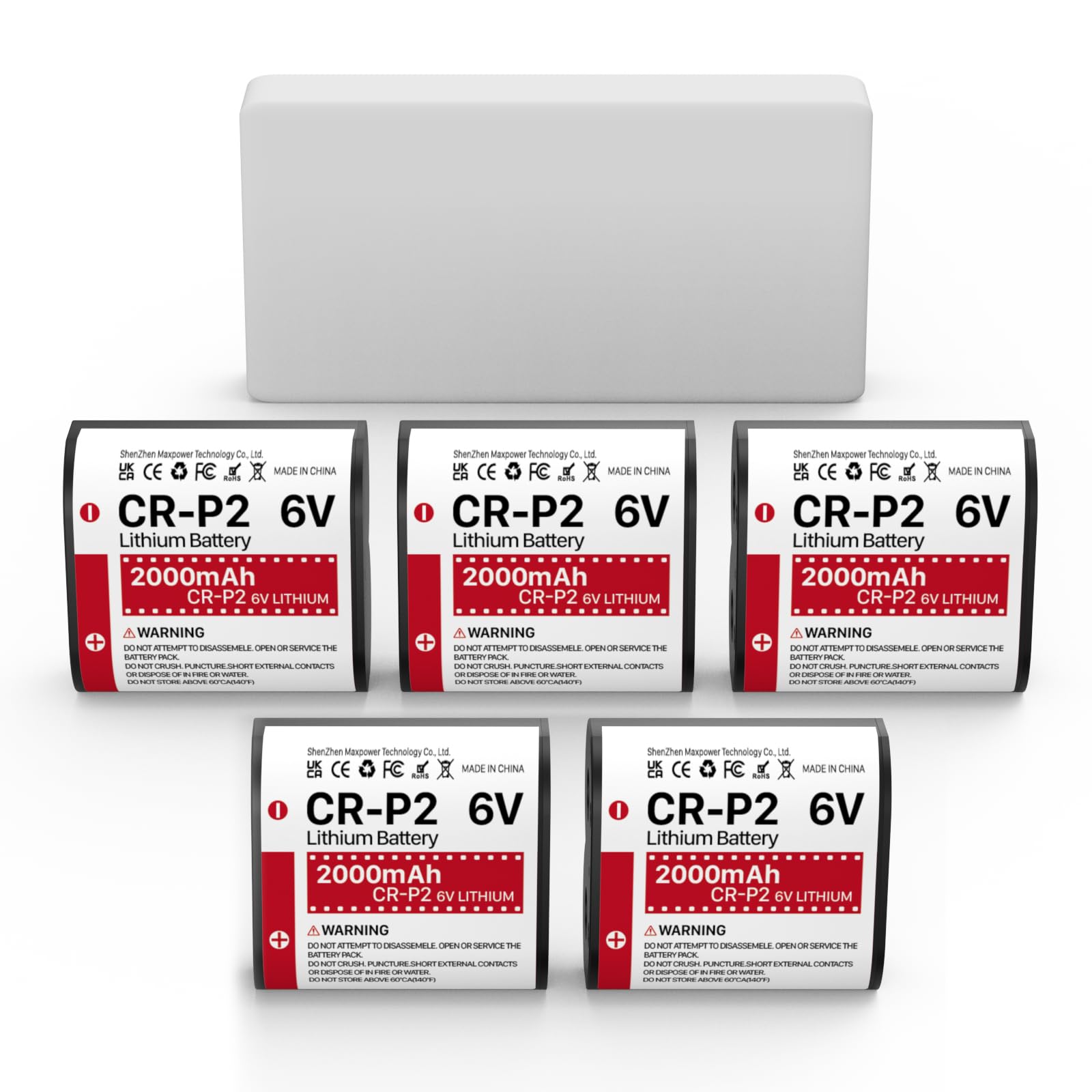 Lot de 5 Piles CR-P2, 6 V, 2000 mAh Piles Photo au Lithium 223A, 2CR-P2, EL223AP et DL223A