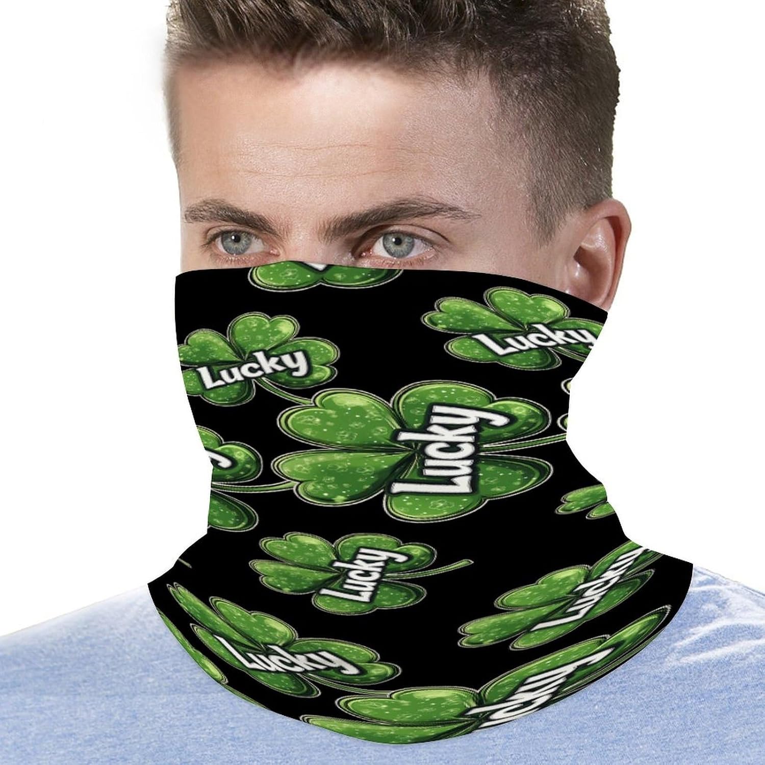 Shamrock Luckying St Patricks Day Face Cover Neck Gaiters for Men Women Sun Protection Mask Scarf Hiking Bandana