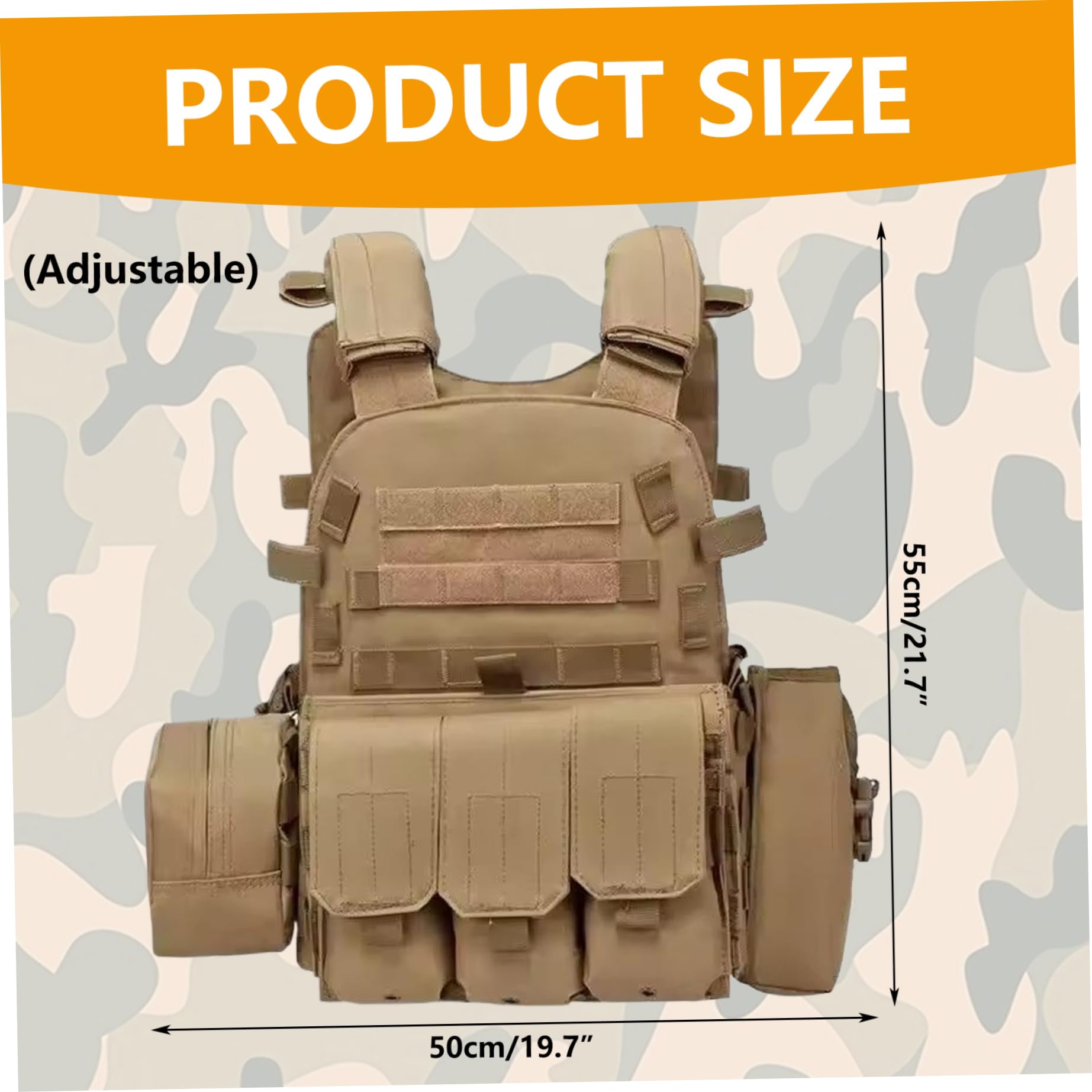 Peosaard , Gilet Airsoft multifonctionnel porte-plaque Molle réglable respirant Paintball pour l'entraînement en plein air, sur le terrain et des gardes de sécurité - 2