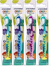 Enshine Kids Toothbrush Set for Ages 3+ Extra Soft, Easy Grip, Multi-Color for Gentle Oral Care (Pack of 4)