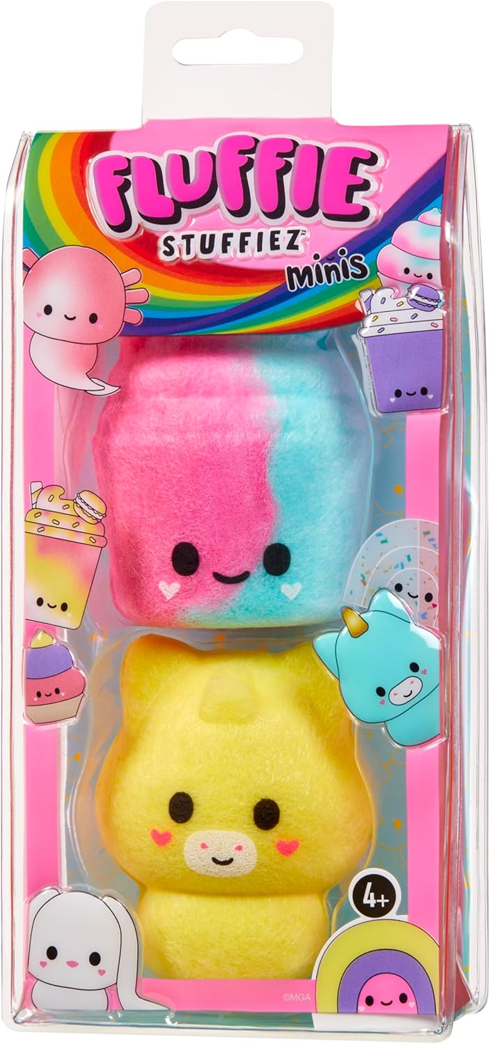Fluffie Stuffiez Shake & Unicorn Minis Collectible Feature Plush, Surprise Reveal Unboxing Soft and Squishy Tactile Play Fidget DIY