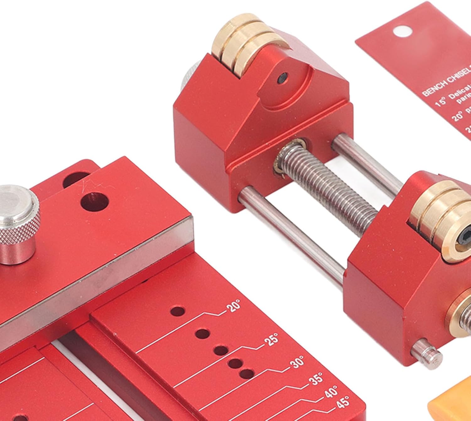 Honing Guide System, Chisel Sharpening Kit for Woodworking Chisels and Planes, Chisel Honing Guide with Adjustable Angle Fixture and AngleGauge, AngleGauge from 15° to 45°