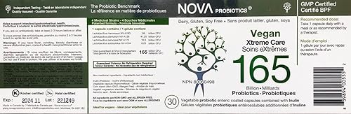 Miniatura 2 de NOVA Probiotics Vegan Xtreme Care 165 mil millones de probióticos por cápsula-30 VCaps