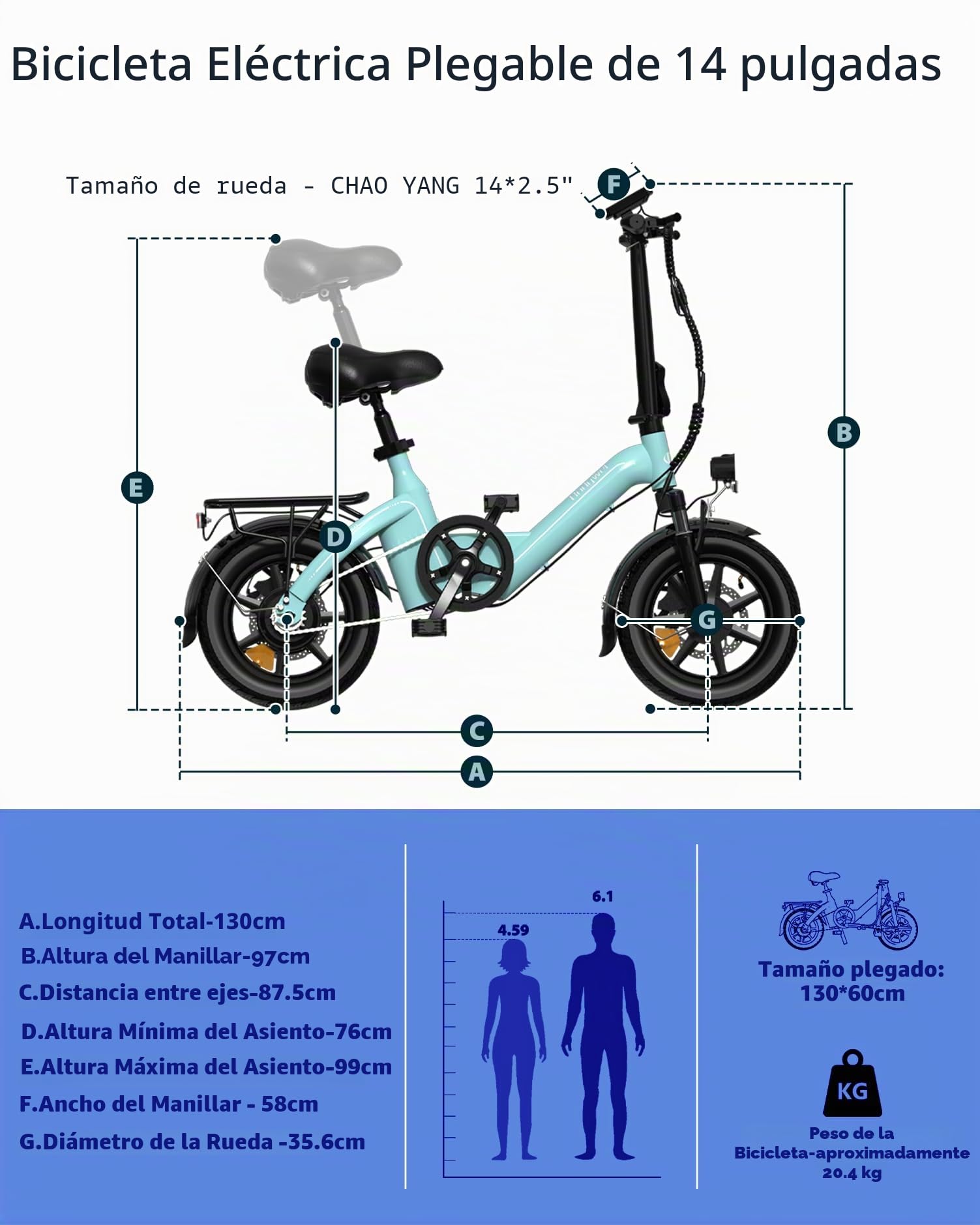 Bodywel T16Pro 14 Zoll Klappbares E-Bike Exklusives Gepäckträger Set mit Rücklicht, inkl. Montagematerial