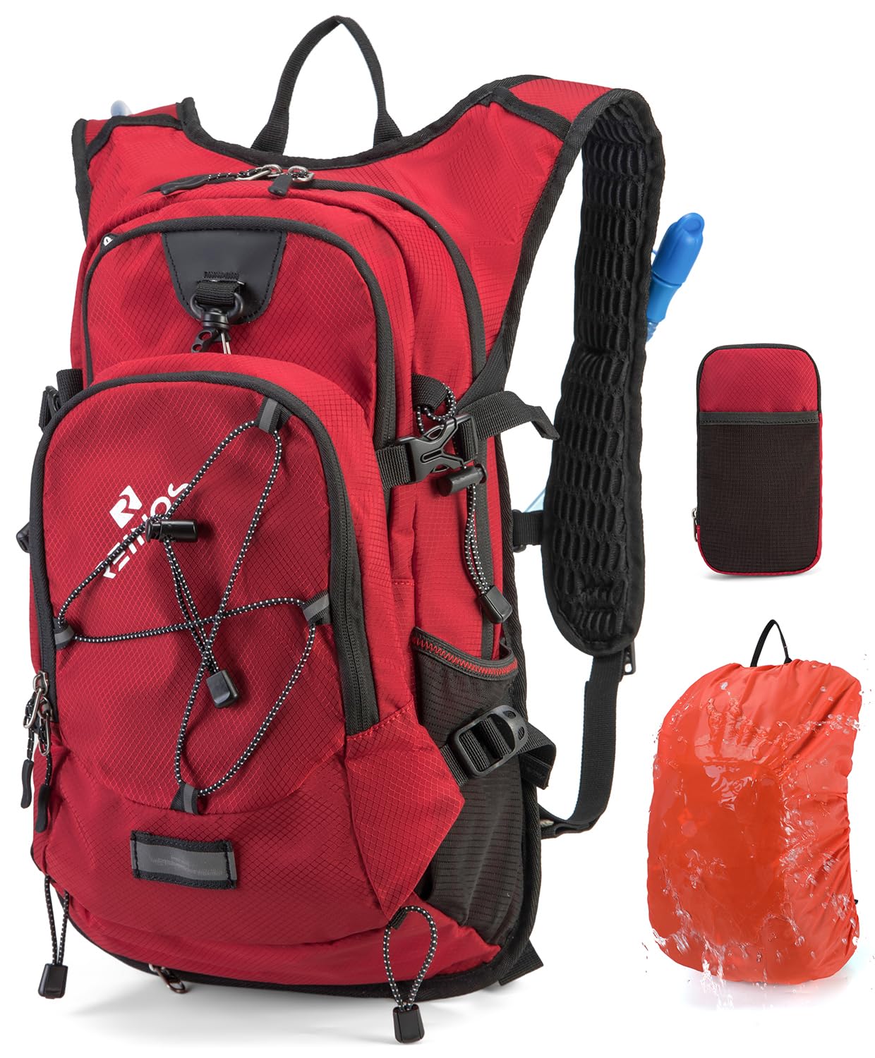 Hydration Backpack Pack with 2L Water Bladder 18L Hiking Backpack Women Men Lightweight Hydropack Insulated Daypack for Biking, Running, Festival