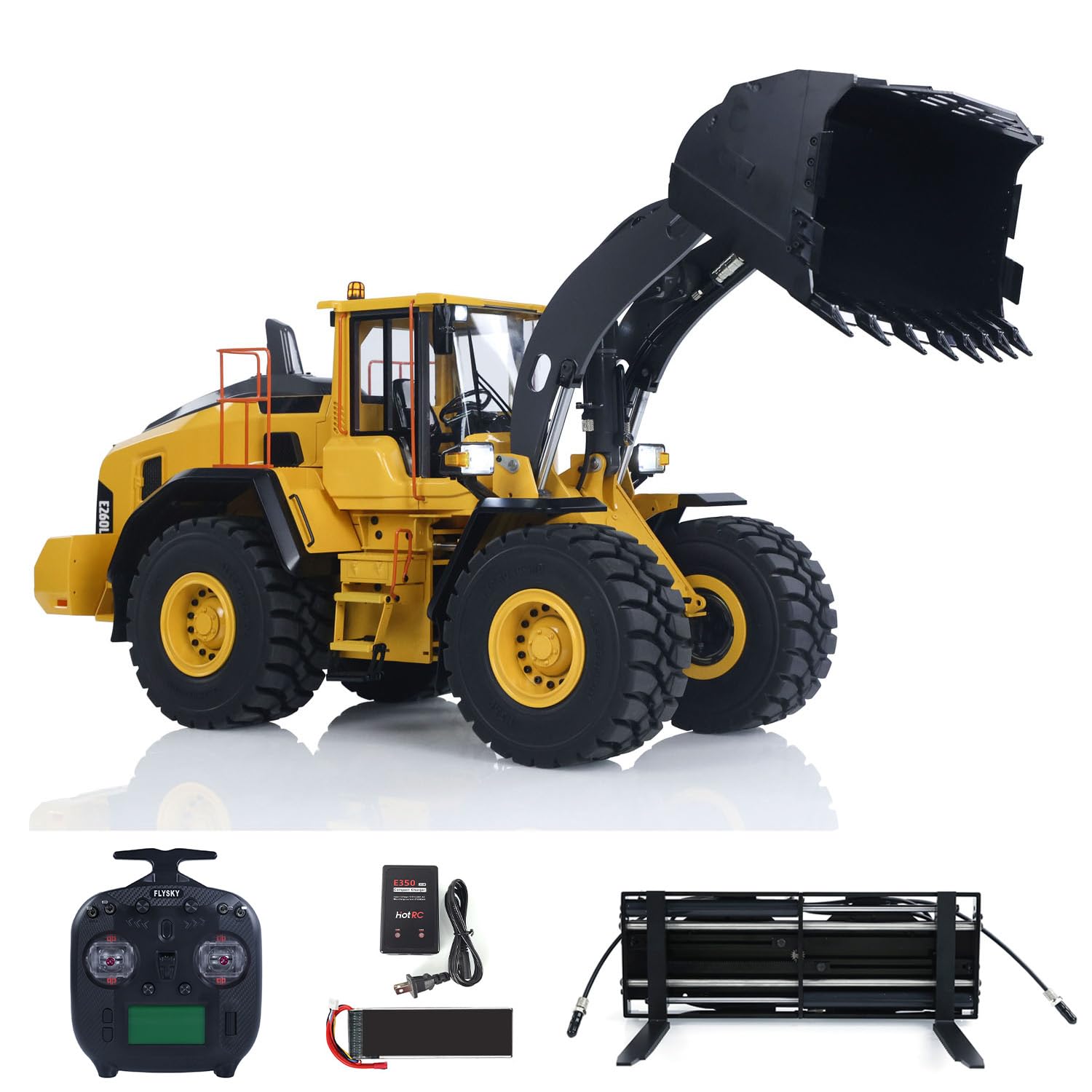 wheelfun MTRC 1/14 RC Hydraulic Loader E260L RTR Model Metal Radio Control Heavy Machine Truck Construction Vehicles ST8 Radio Battery Light Sound System Hobby Grade Model