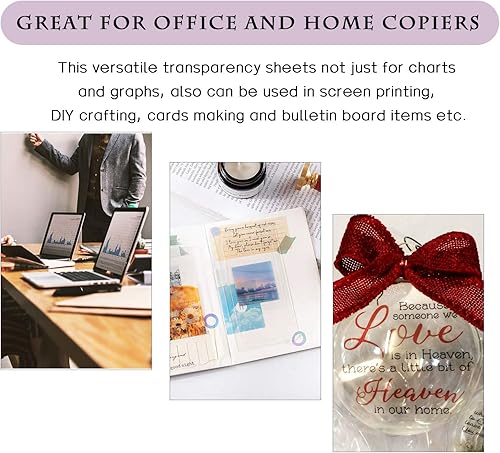 Miniatura 6 de QYH Película de transparencia para impresoras de inyección de tinta 100% transparente, transparencias para proyectores e impresiones de pantalla