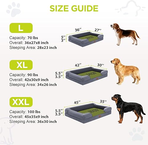 Miniatura 4 de Cama extra grande para perro, cama ortopédica XL lavable para perros grandes, sofá impermeable para mascotas con funda extraíble, parte inferior