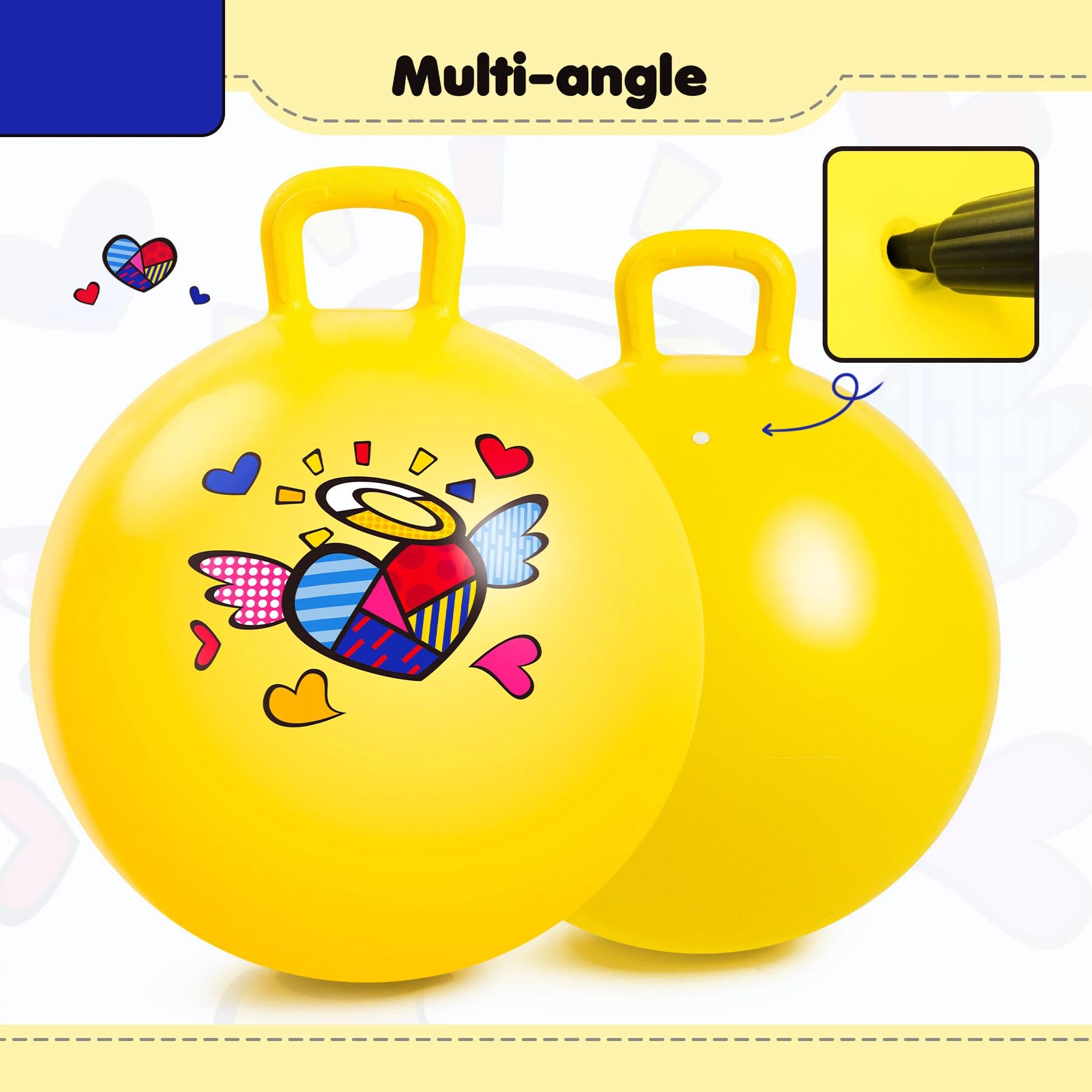 Vastoy 18 Inch Hopper Ball for Kids 3 4 5 6 Years, Anti-slip Space Hopper with Hand Pump - Image 4