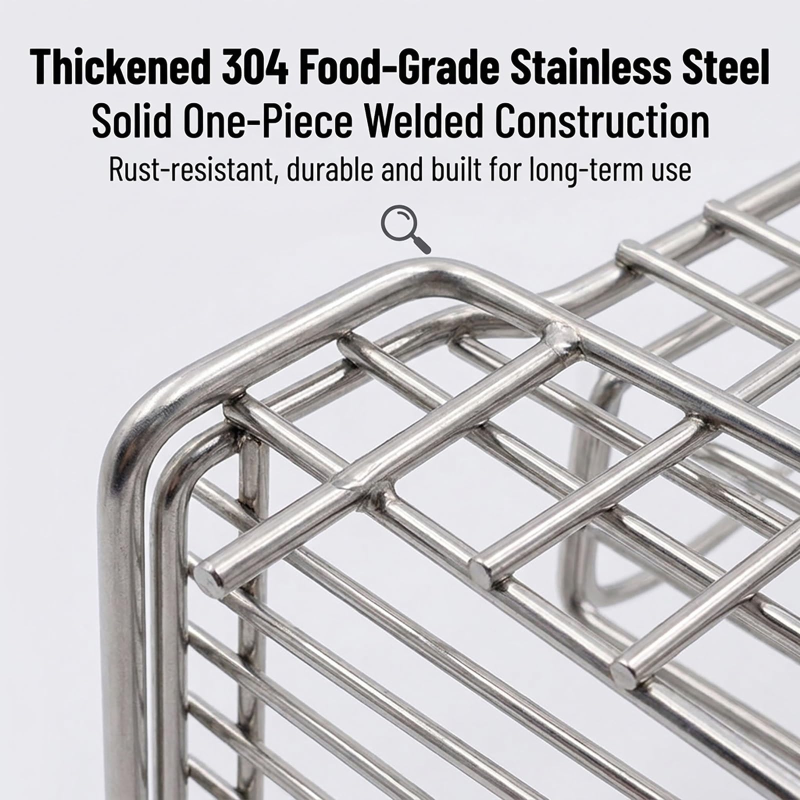 2-poziomowy kosz na owoce na blat kuchenny Heavy Duty Uchwyt ze stali nierdzewnej 304 Cały metalowy elegancki stojak do przechowywania(X-Large)