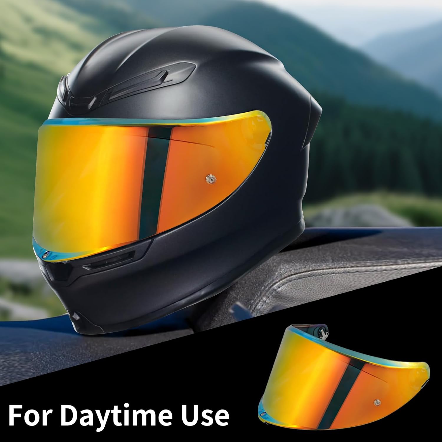 VCOROS K6 Helmet Visor Replacement - K6 Helmet Visor Motorcycle Face Shield Replacement for K6 K6s (Chrome Red)