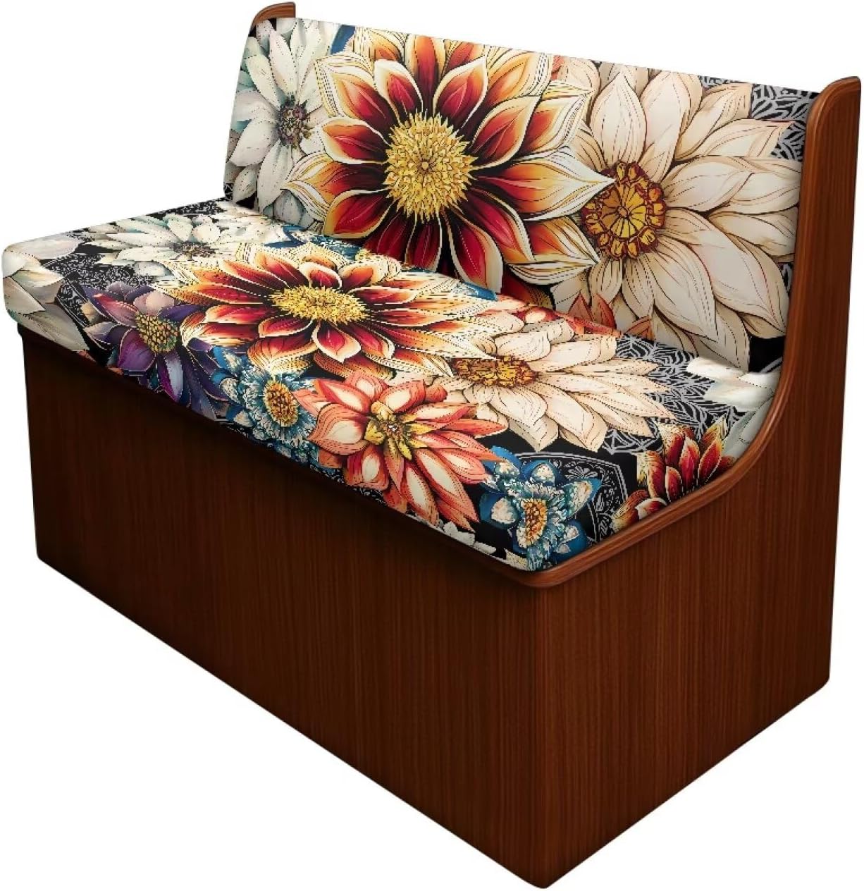 Boatee Vintage Mushroom RV Dinette Cushion Covers Comfortable Camper Accessories Universal Couch Cushion Covers Washable Furniture Covers for Sofa and Loveseat Stretchable Slipcovers
