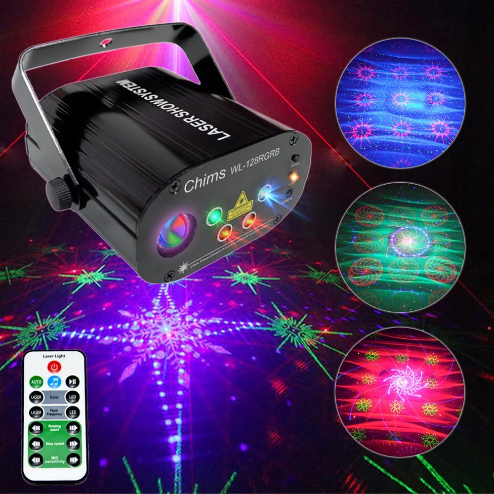 DJ Party Lights Red Green Blue 128 Patterns RGB Colorful LED Ripple Wave Lighting for Birthday Party DJ Stage Disco Music Festival Gift Christmas Thanksgiving Xmas Party (RGB 128 Patterns)…
