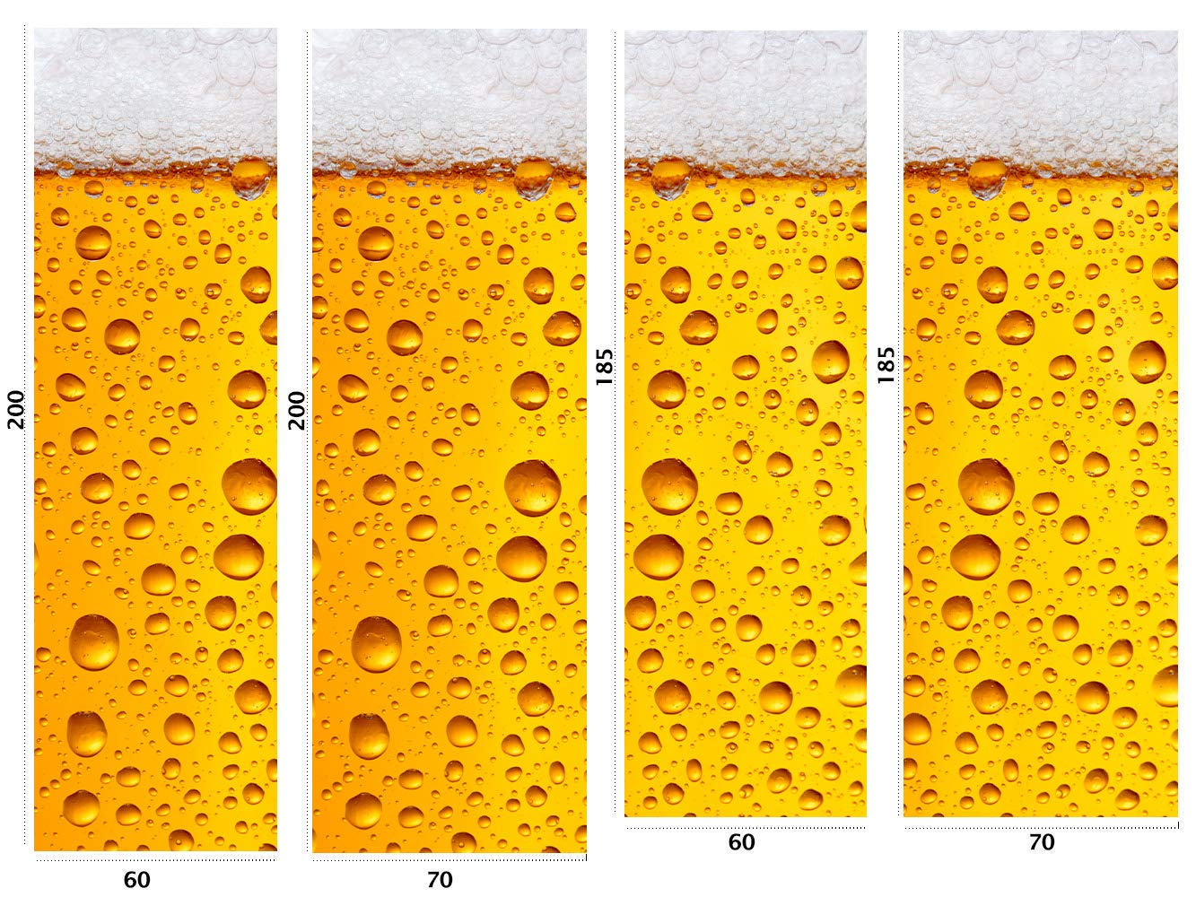 Vinilo Adhesivo Para Frigorífico Diseño Cerveza Espumosa - 185x70 Cm, Vinilo Mate Premium, Fácil Aplicación, Resistente