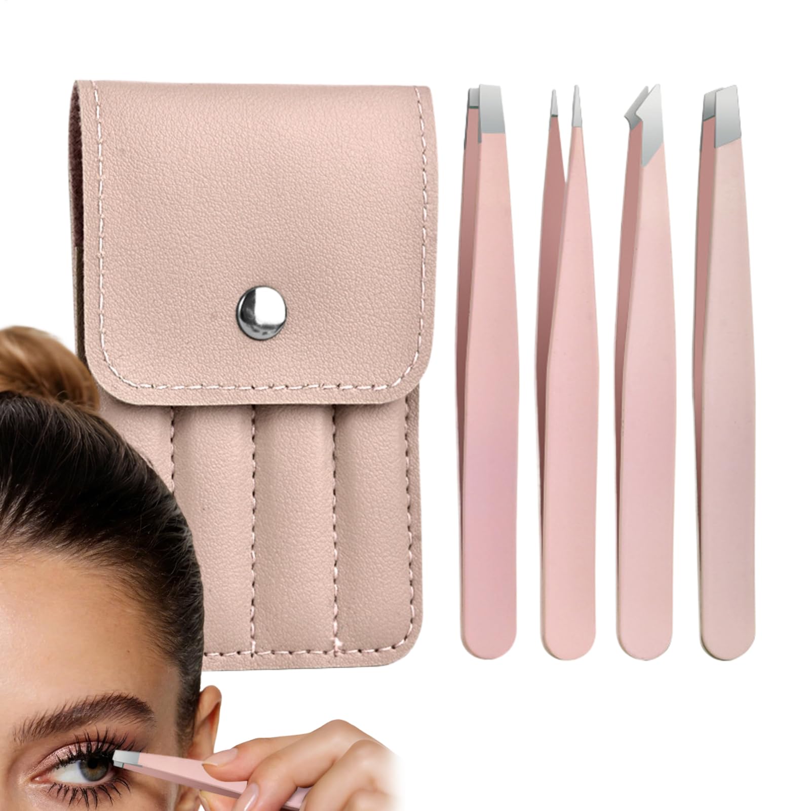 Pinzas para pestañas de ojos y cejas con punta de corte oblicuo antideslizante para el hogar