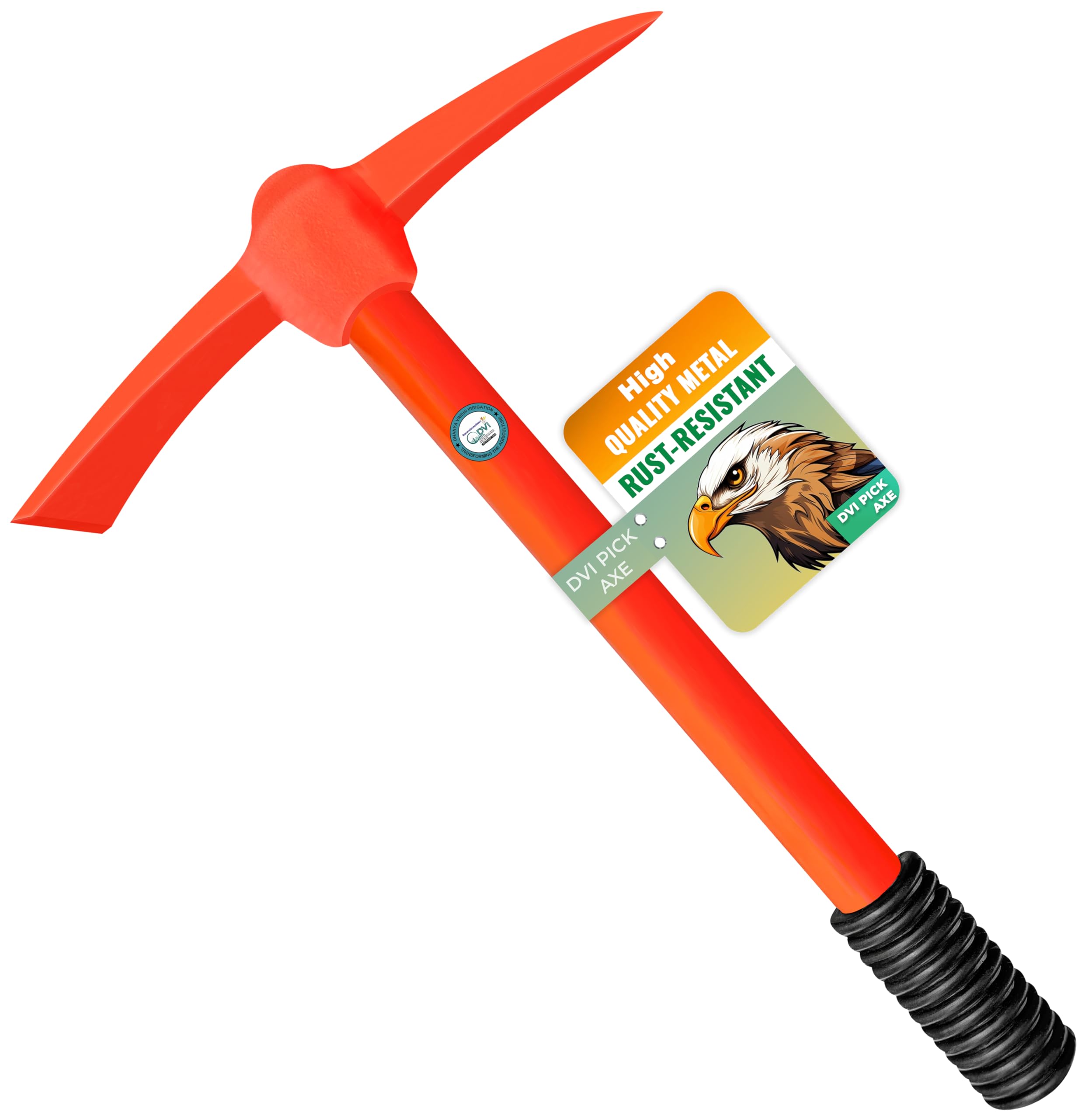 DVI Garden Hoe with HDPE Handel Material | Heavy-Duty Iron Mini Pick Axe I Hoe I Gardening Tool I Digger I Cultivator I Durable | Set of 1 | Multicolour |