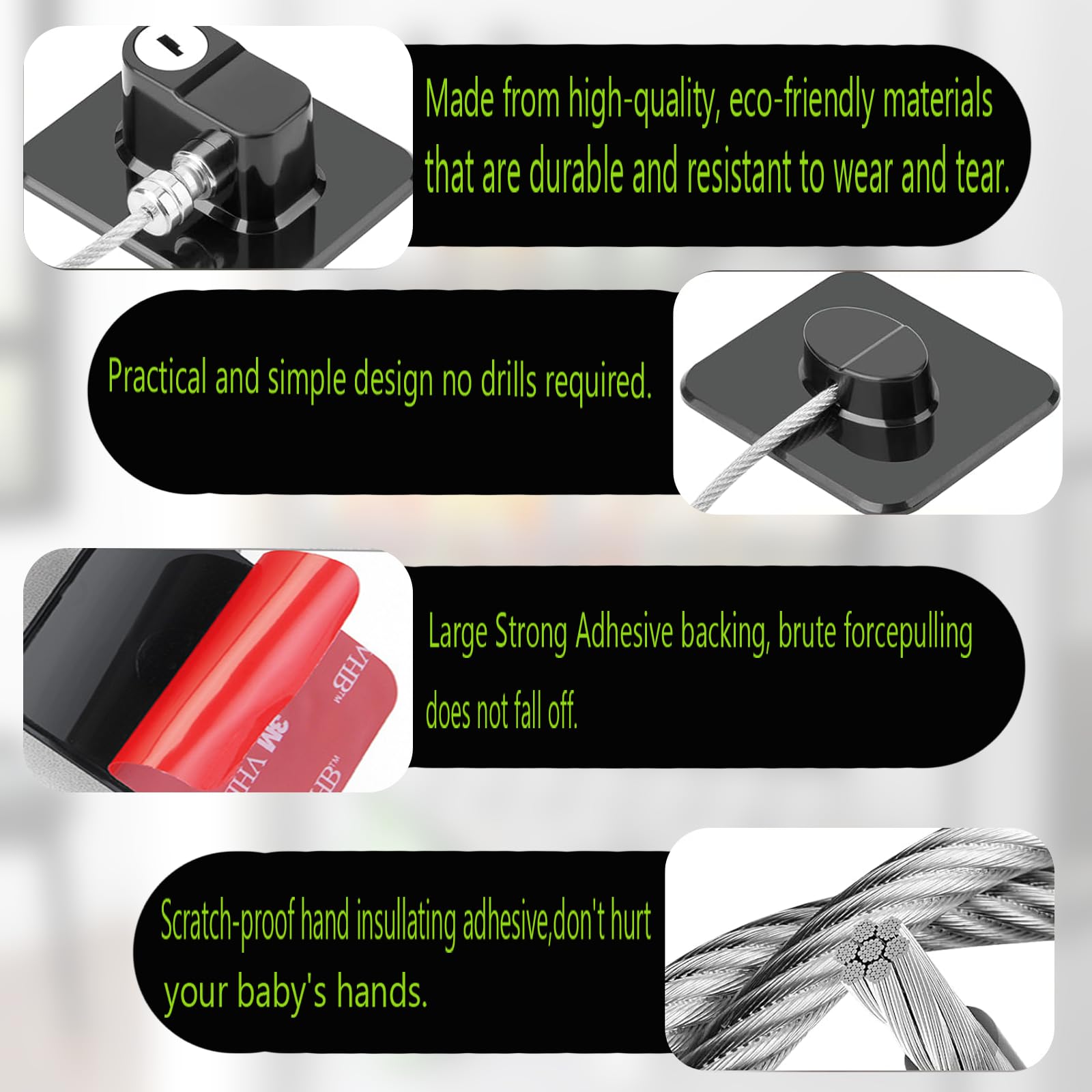 Fridge Lock No Drilling, Kids Refrigerator Lock, Combination Child Proofing Freezer Locks, for Freezer Cabinets, Drawers - Image 4