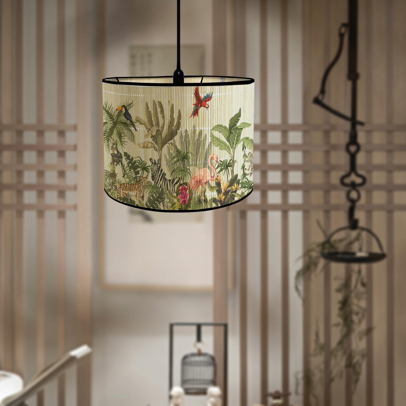 Colcolo Bambus-Lampenschirme, Trommel-Lampenschirm E27 - Abnehmbarer Japanischer Steh-/Tischlampenschirm für Stehlampen, Schreibtischlampen für Café Restaurant Wohnzimmer