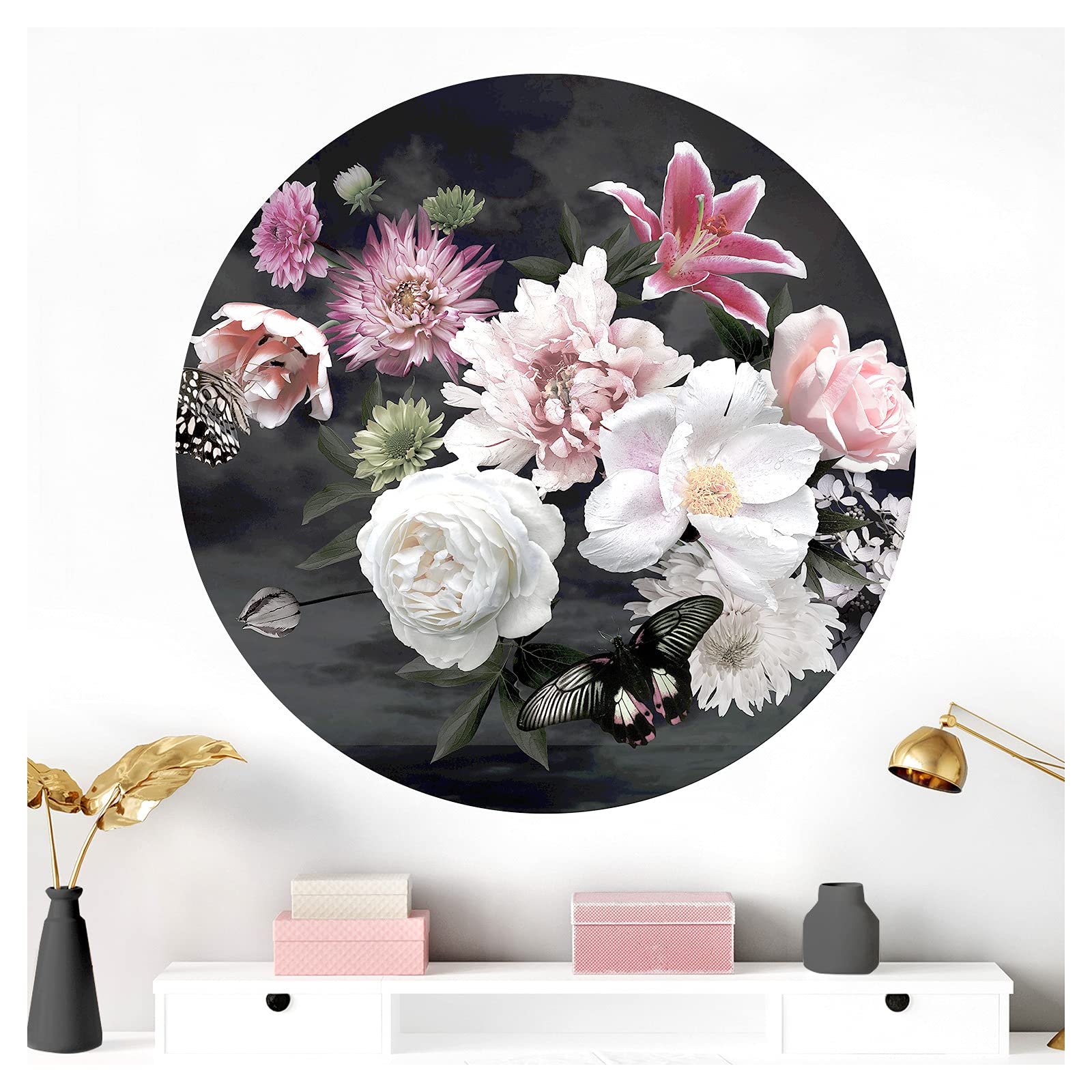 Sticker mural fleurs Grandora DL703-2 pour un salon chaleureux et accueillant