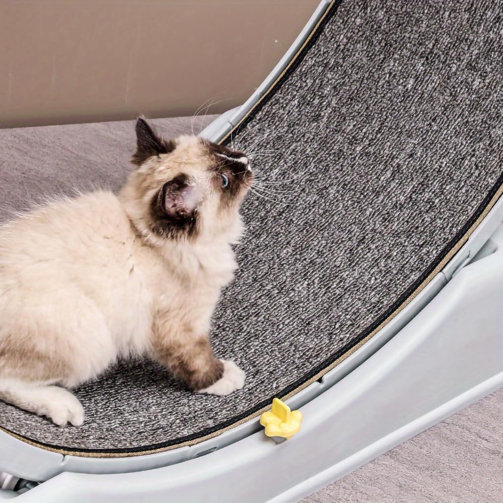 Cat Running Exercise Wheel Tapis roulant, giocattolo di addestramento per gatti ultra silenzioso con meccanismo di bloccaggio, pista con moquette rimovibile per correre e graffiare (Grigio)